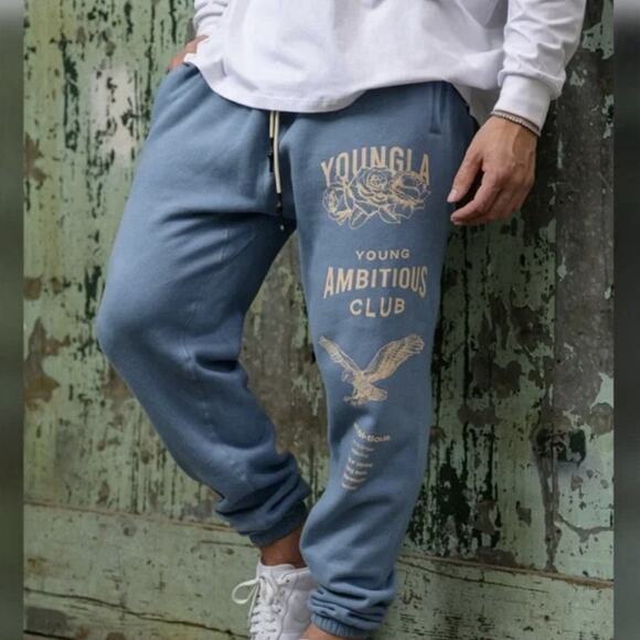 Young LA Sweatpants Joggers Blue Immortal Sz M Men’s Ambitious Club YoungLA - Picture 1 of 9